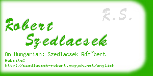 robert szedlacsek business card